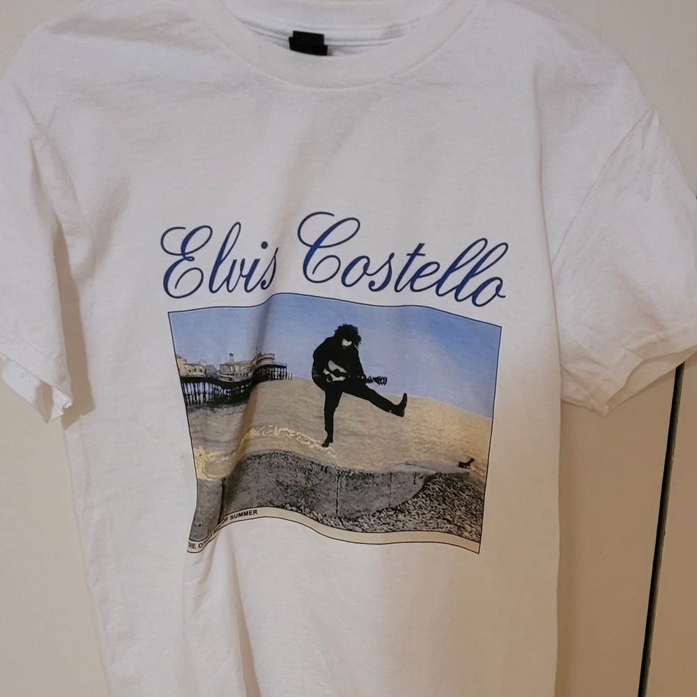 Vintage Elvis Costello White Graphic Concert Tee